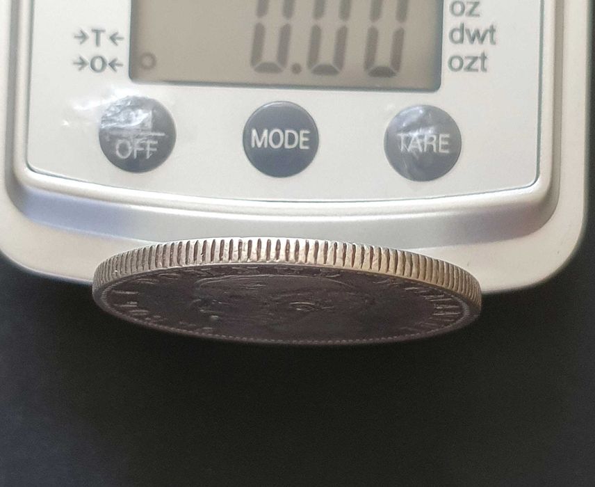 Moneda 5 lei 1880 argint, varianta cu gravorul pe cercul perlat.