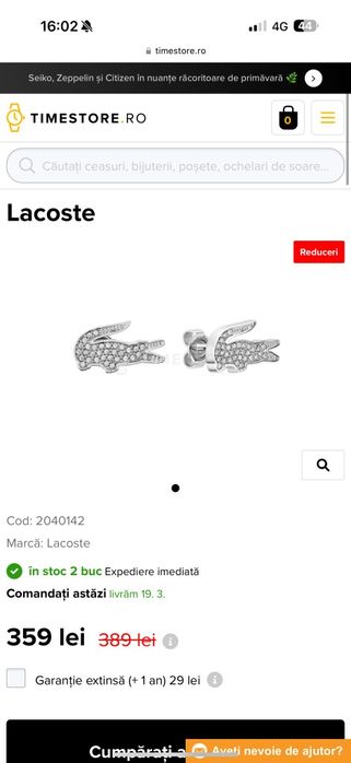 Cercei lacoste noi