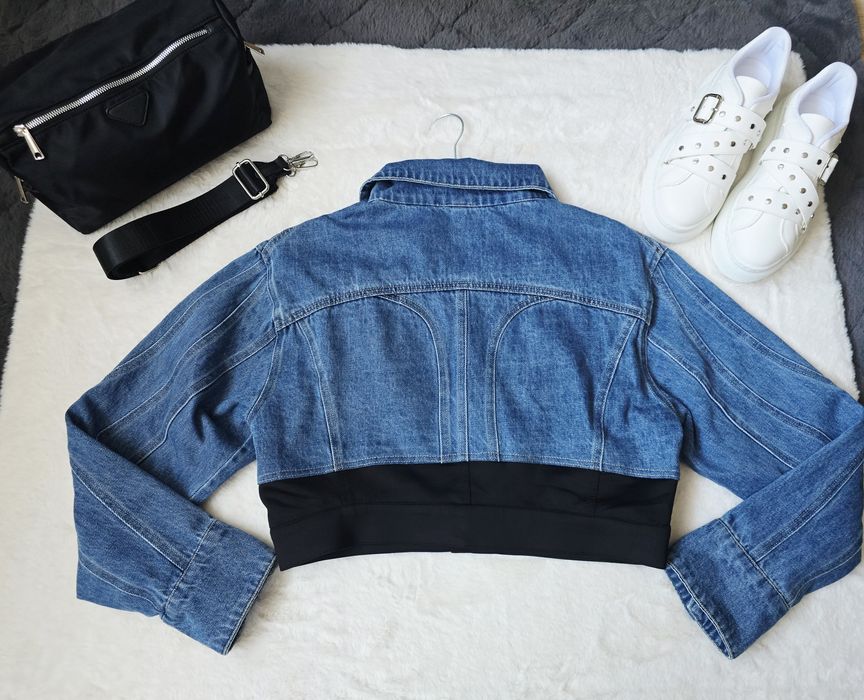 Дамско дънково яке по модел на Mugler