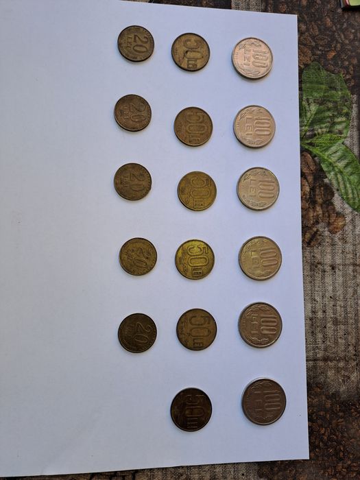 Monede de colecție. 100 lei, 50 lei, 20 lei.