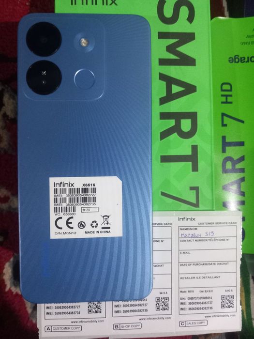 Infinix smart 7 kafolati bilan
