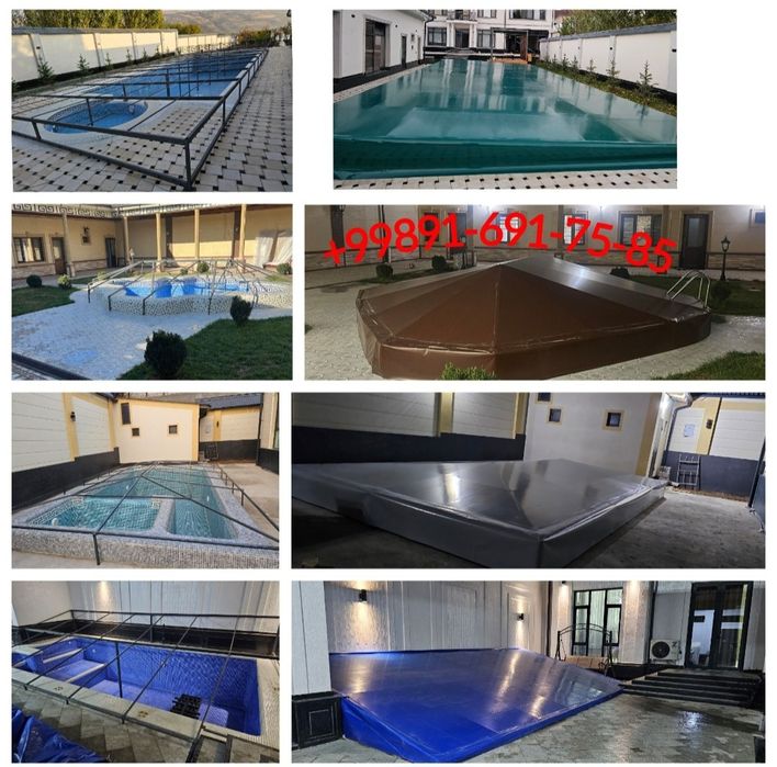 Тент, баннер бассейн установка