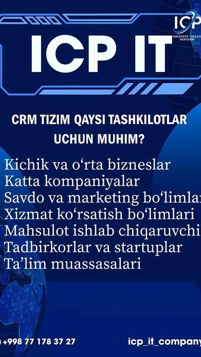 CRM tizim yaratish, mijozlar boshqaruvi, система автоматизация бизнеса