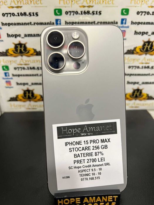 Hope Amanet P3 Iphone 15 pro max / 256 gb / 87% baterie