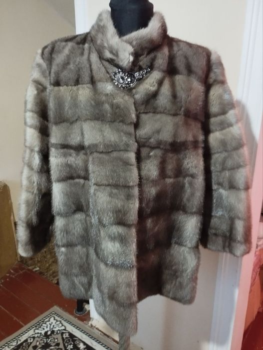 Норковая шуба цвет серый дымчатый Новое размер 46/48