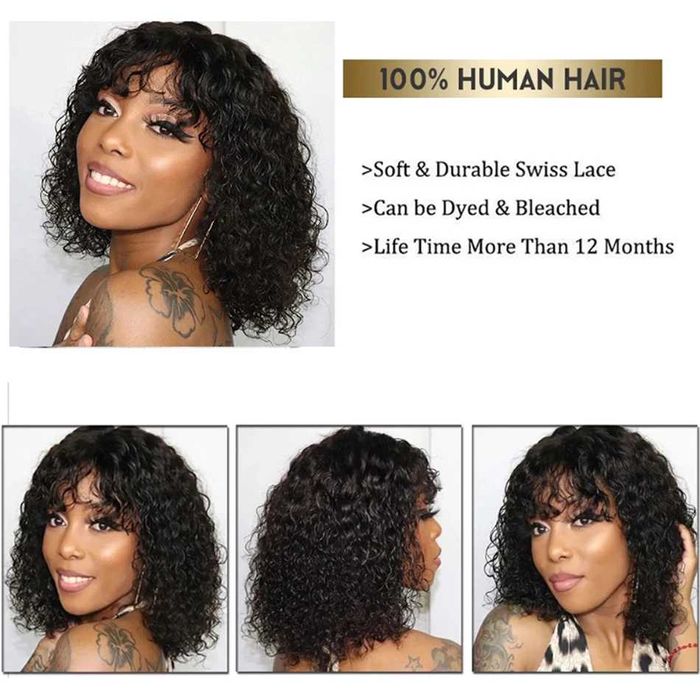 Къса афро къдрава естествена перука