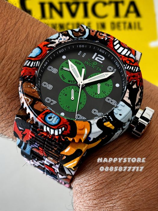 INVICTA Flux green dial 52 mm, Инвикта нов мъжки часовник