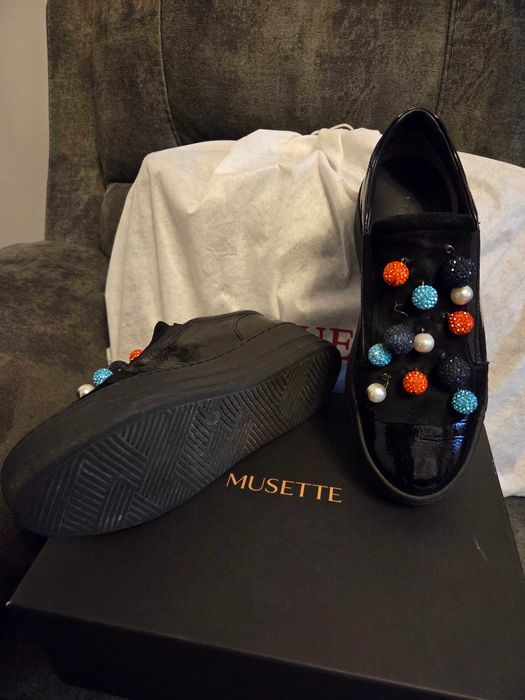 Pantofi MUSETTE balerini 37 Negri Piele Naturala  Cutia lor cu dustbag
