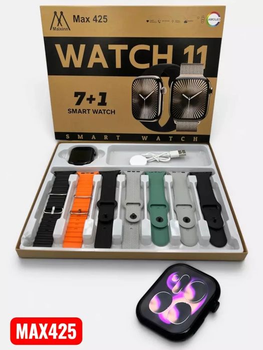 Smart Watch Maixinn Max Series 11, AMOLED ekran, 7 ta remen bilan