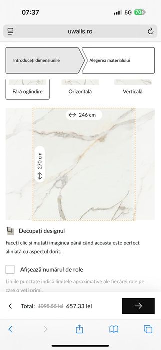 Tapet Premium UWALS aspect piatra 3.16 x 2.70m