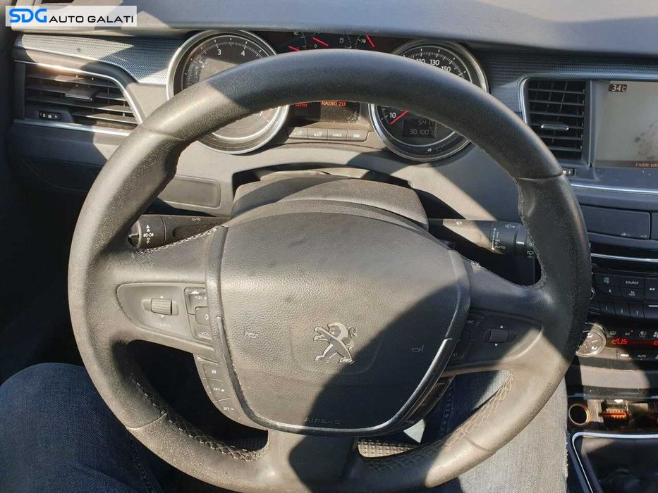 Volan Piele 3 Spite Comenzi FARA Airbag Peugeot 508 2010 - 2018 (Uzura Piele) [Q5842]