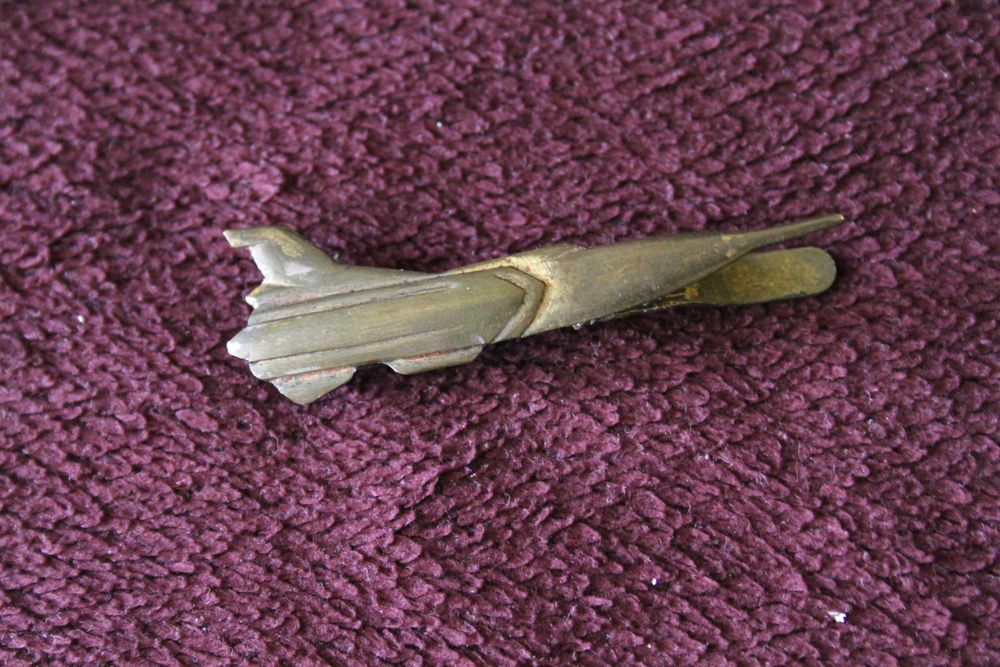 Заколка зажим на галстук самолёт дембель ВВС СССР латунь коллекция