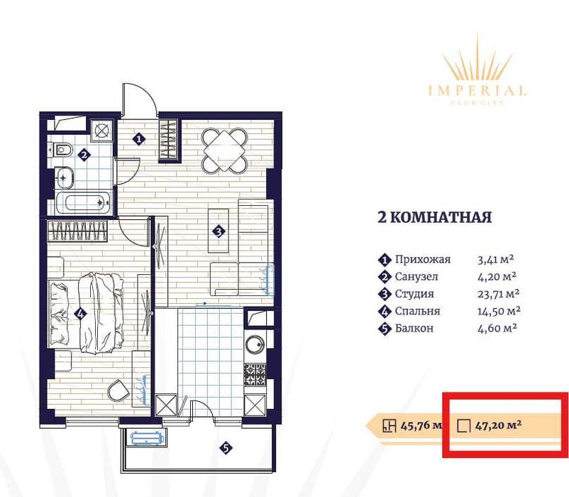 Продаётся квартира c КАДАСТРОМ в престижном ЖК "Imperial Club City"