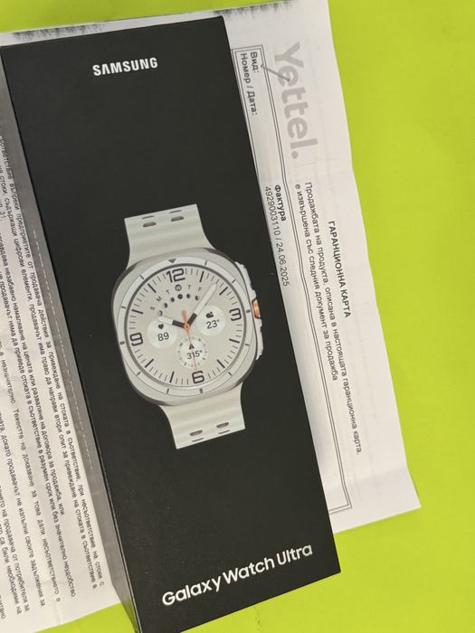 НОВ 47mm Samsung watch 8 Ultra LTE Yettel Гаранция 2027 Titanium White