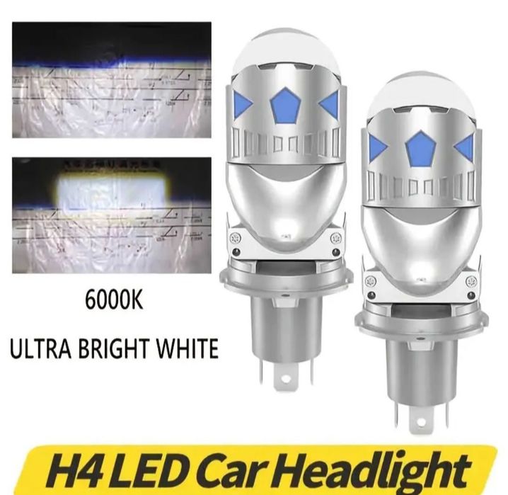 Bi led лампы Н4. H19 с линзами