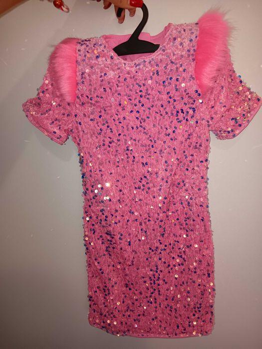 Розова Рокля с паети мама и дете