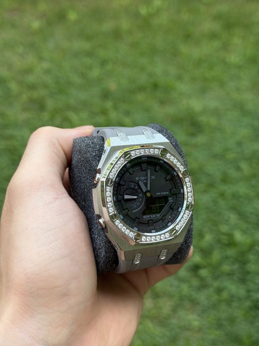 Casio G-Shock CasiOak  Iced Out Custom Gri