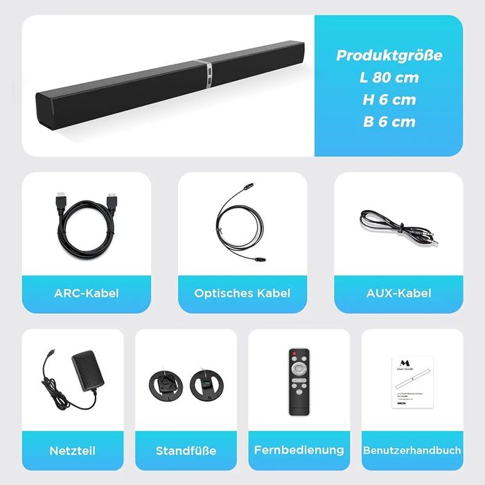 2-в-1 Саундбар / колони за TV HoYLluDLL KY2020D с Bluetooth 5.3, HDMI