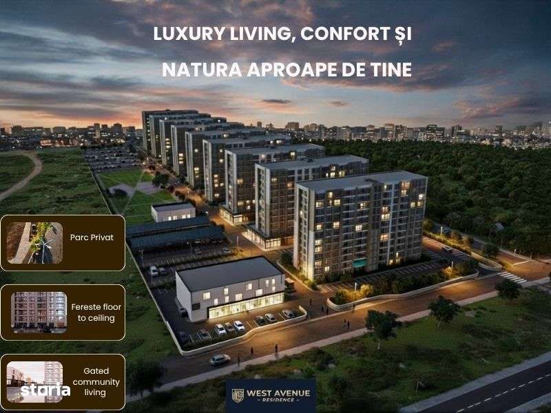 3 camere cu 2 băi|Parc privat, Militari West Avenue|+ TVA|Comision 0%
