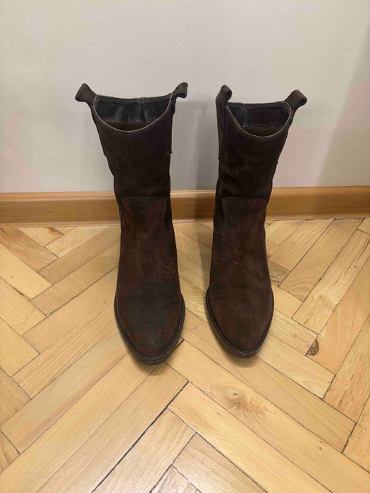 Кафяви дамски ботуши