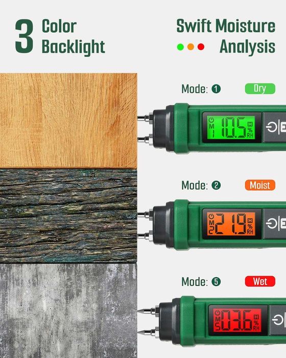 Влагомер за дървесина, преносим влагомер с писалка TESMEN