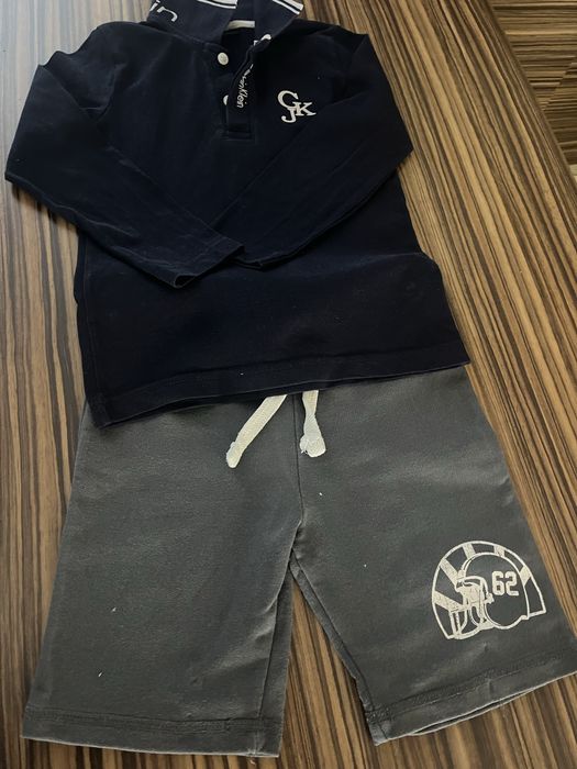 Комплект за момче 4-5 години: Блуза Calvin Klein + къси панталонки (ръст 110-116)