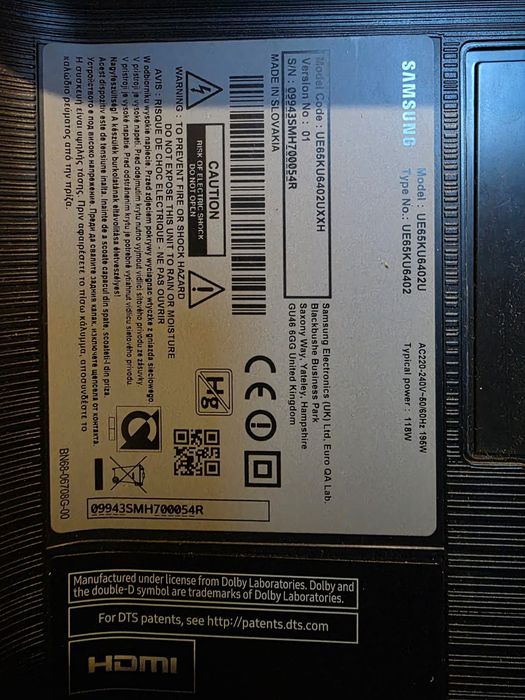 Vând Smart TV  Samsung diagonala 163cm cu un defect