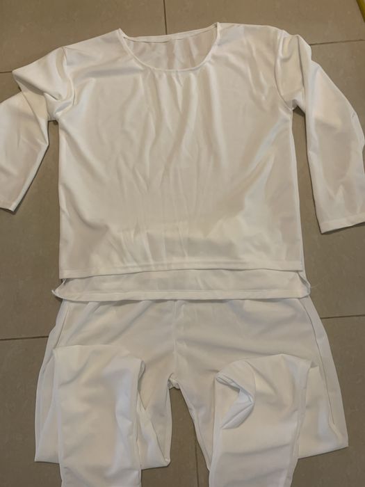 Vand compleu pantalon bluza alb M-L