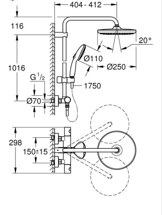Душевая система Grohe Tempesta