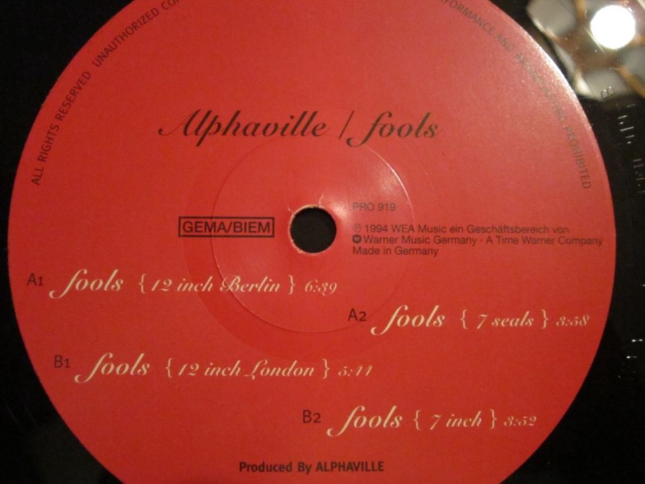 rar Alphaville Jet Set & Fools (Promo)made Germany