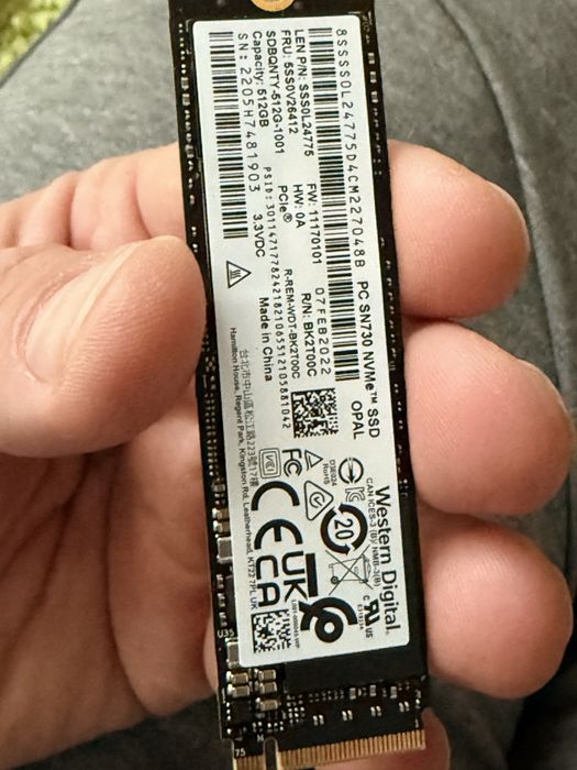 Western digital SSD 512GB M.2 2280 PCIe Gen3 x4 PC SN730