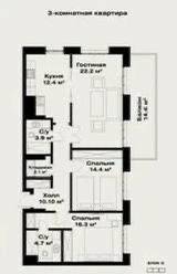 Квартира ЖК O'z Mahal 3/12/14 100 кв.м