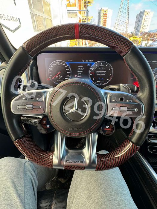 Mercedes 63 AMG спортни бутони - врътки за AMG волан W167 W464 W222 W205 W290 W257 W213 G GT CLS GLE GLS Е S class