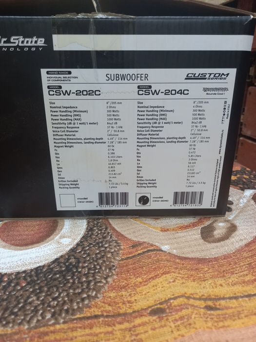 Сабвуфер Dynamic State CSW-204C