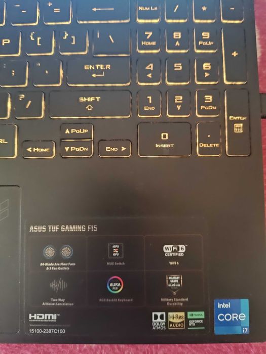 Laptop Asus TUF gaming f15 i7