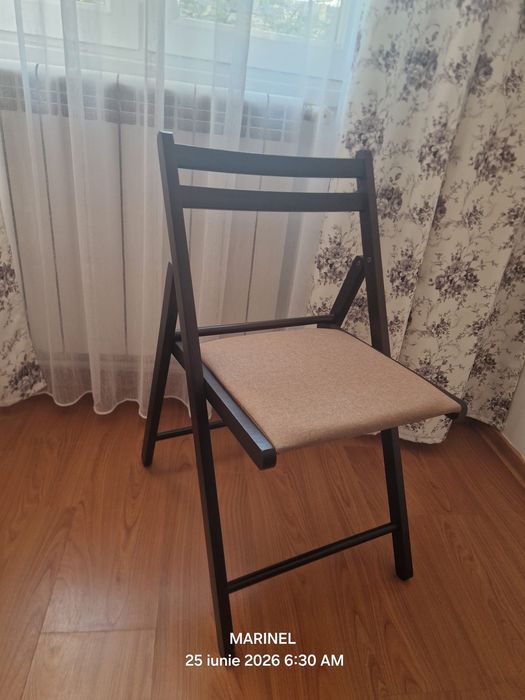 Scaun bucatarie / living pliant Igor, tapitat, lemn + stofa
