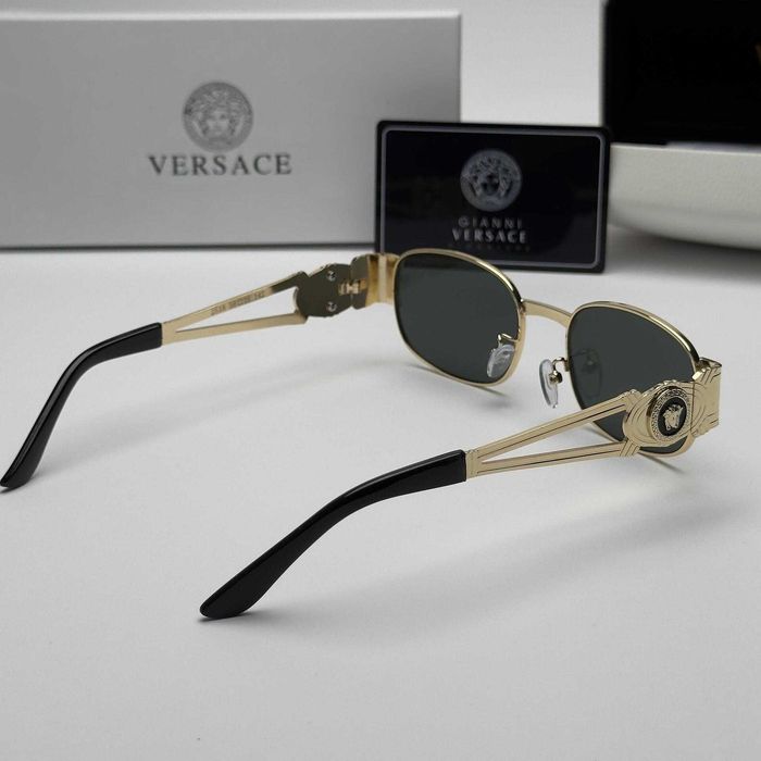 Унисекс слънчеви очила  Gold Medusa Vintage Edition UV400 CE Златни очила Метални