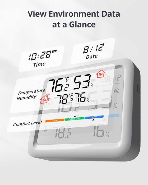 Смарт Комплект SwitchBot: Hub 2 + Meter Pro + Външен Сензор