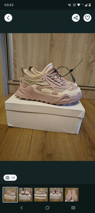 Adidași off white oddsy roz