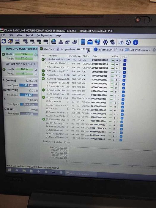 SSD Samsung PM833 960GB SATA