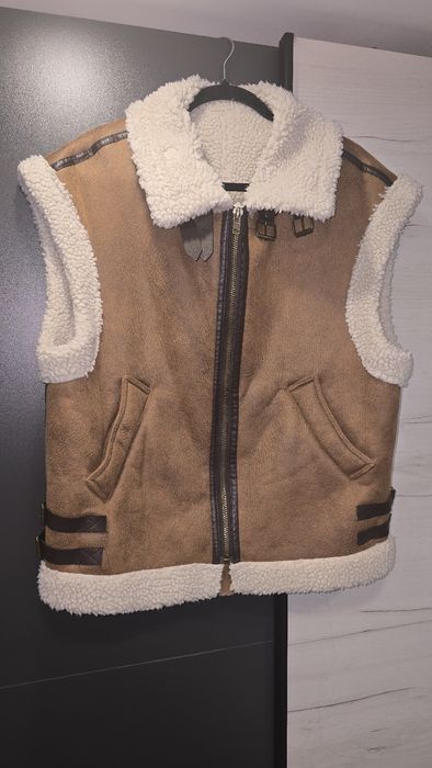 Дебел елек с кожа