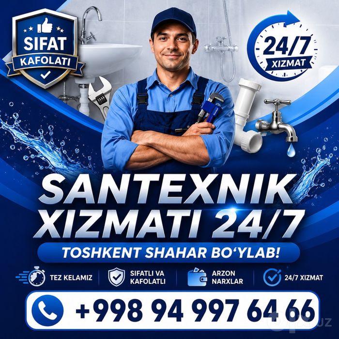 Toshkent Bo‘ylab 24/7 Santexnik – Ishonchli, Tez, Sifatli