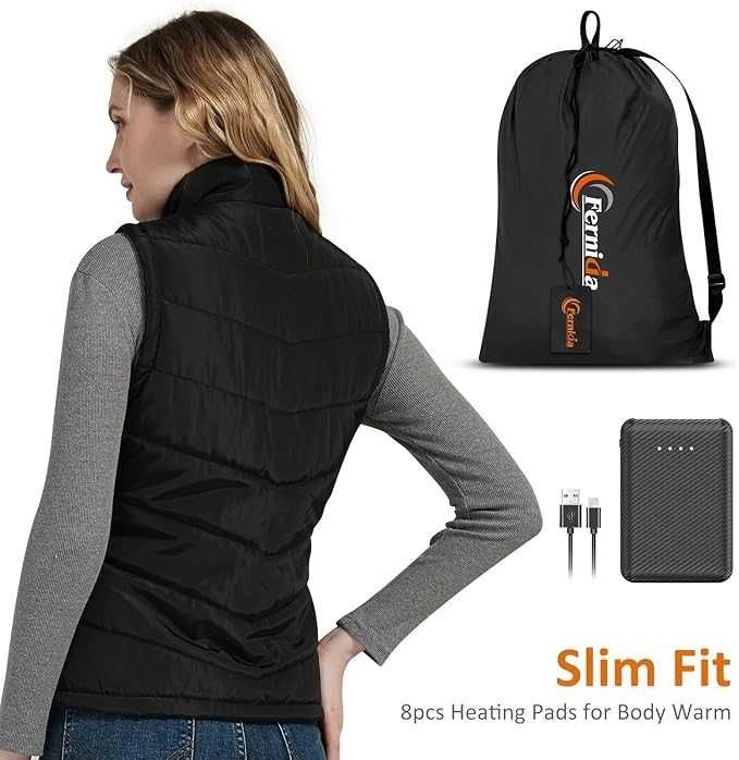 Vesta incalzita dama FERNIDA cu baterie USB 10000mAh - Marime XS