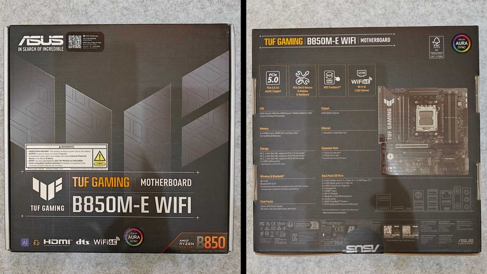 Материнская плата ASUS TUF GAMING B850M-E WIFI DDR5 AM5 mATX