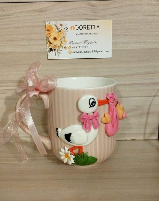 Чаши с декорация от полимерна глина