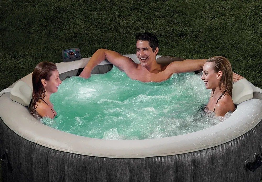 Надуваемо джакузи Intex PureSpa Deluxe, 4 места, 196 см, Fiber-Tech®,