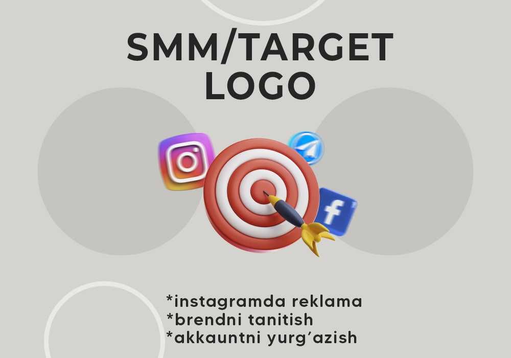 SMM Target Reklama Instagram FaceBook 20% chegirma