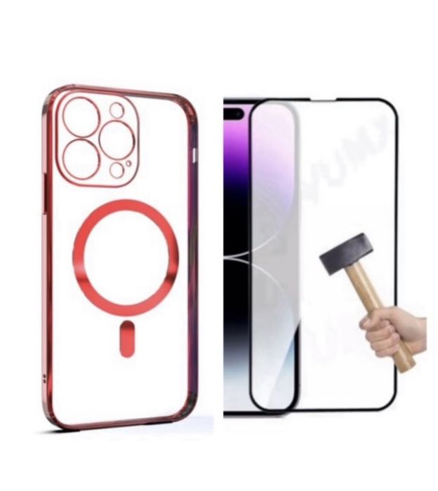 Iphone 14/15/16E/17/PLUS/PRO/MAX/AIR Husa Glitt Magsafe + Folie Sticla