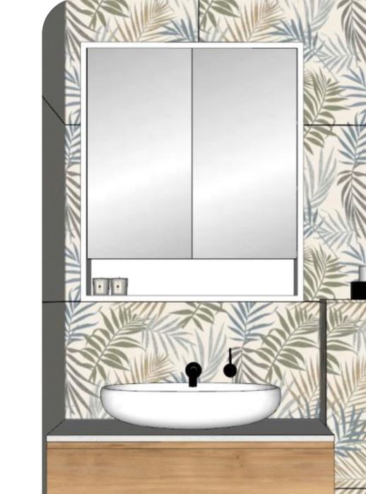 Шкаф с огледала над мивка, р-р 700х150х850мм – 1бр.