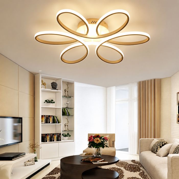 Елегантен таванен LED 65W -ЗЛАТИСТ КОРПУС